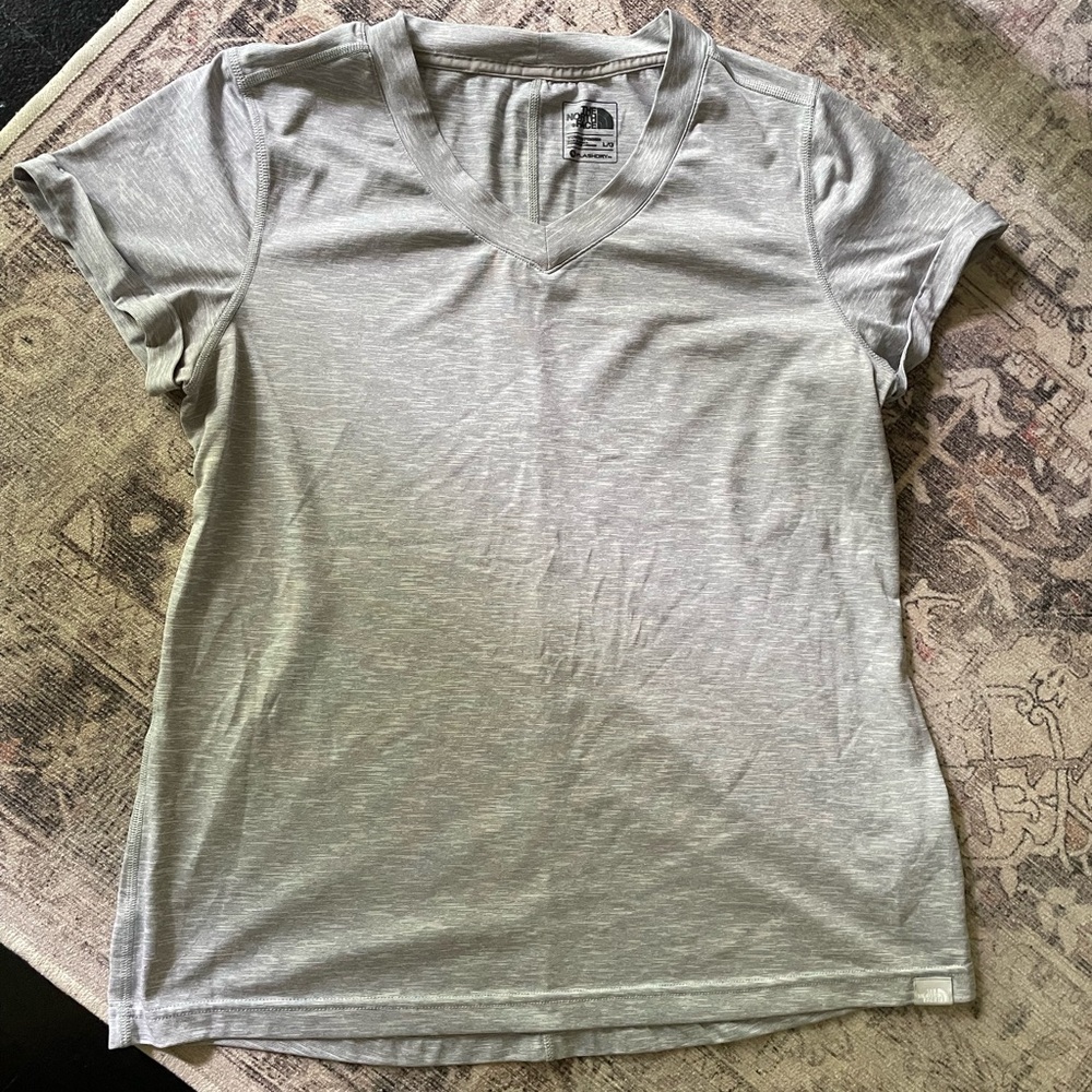 The North Face Light Gray V-Neck Women's Tee